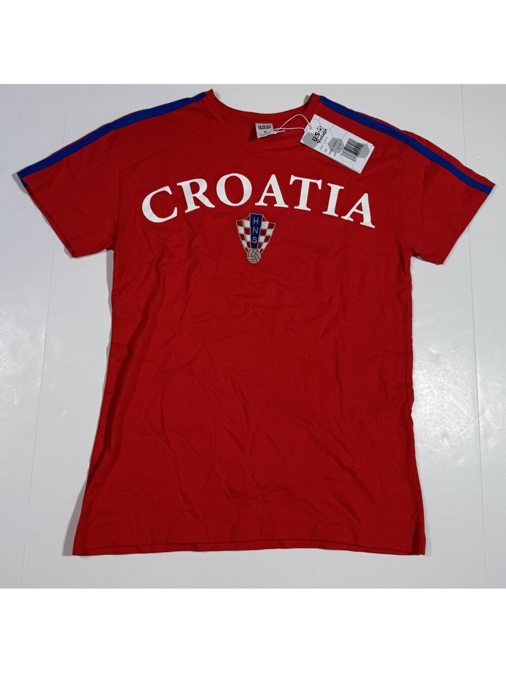 Croatia National Football Soccer Team T Shirt Embroidered Crest Patch Mens S NWT